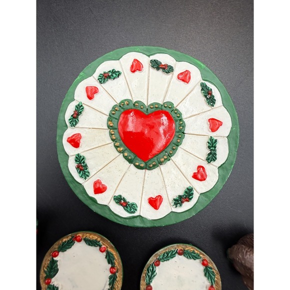 Christmas Bears Resin Miniature Tea Set - VTG - Picture 5 of 7